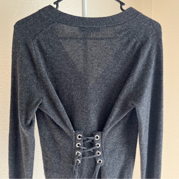 Sandro Paris Ivana Lace-up Corset Back Wool-cashmere Cardigan Sz 1 - Picture 5 of 11